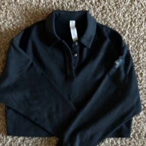 New witput tags ALO Long Sleeve  CROP Polo SWEATSHIRT